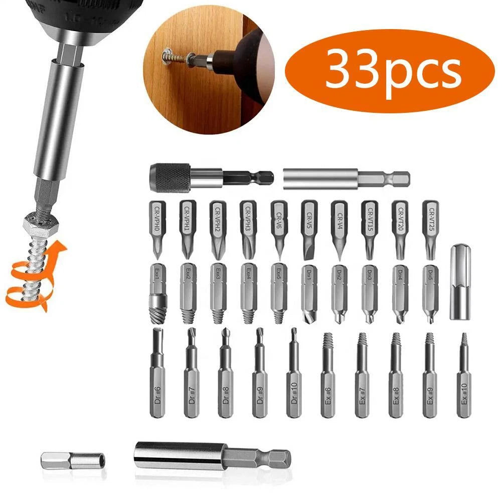 33pcs Screw Extractor Set for Universal Use