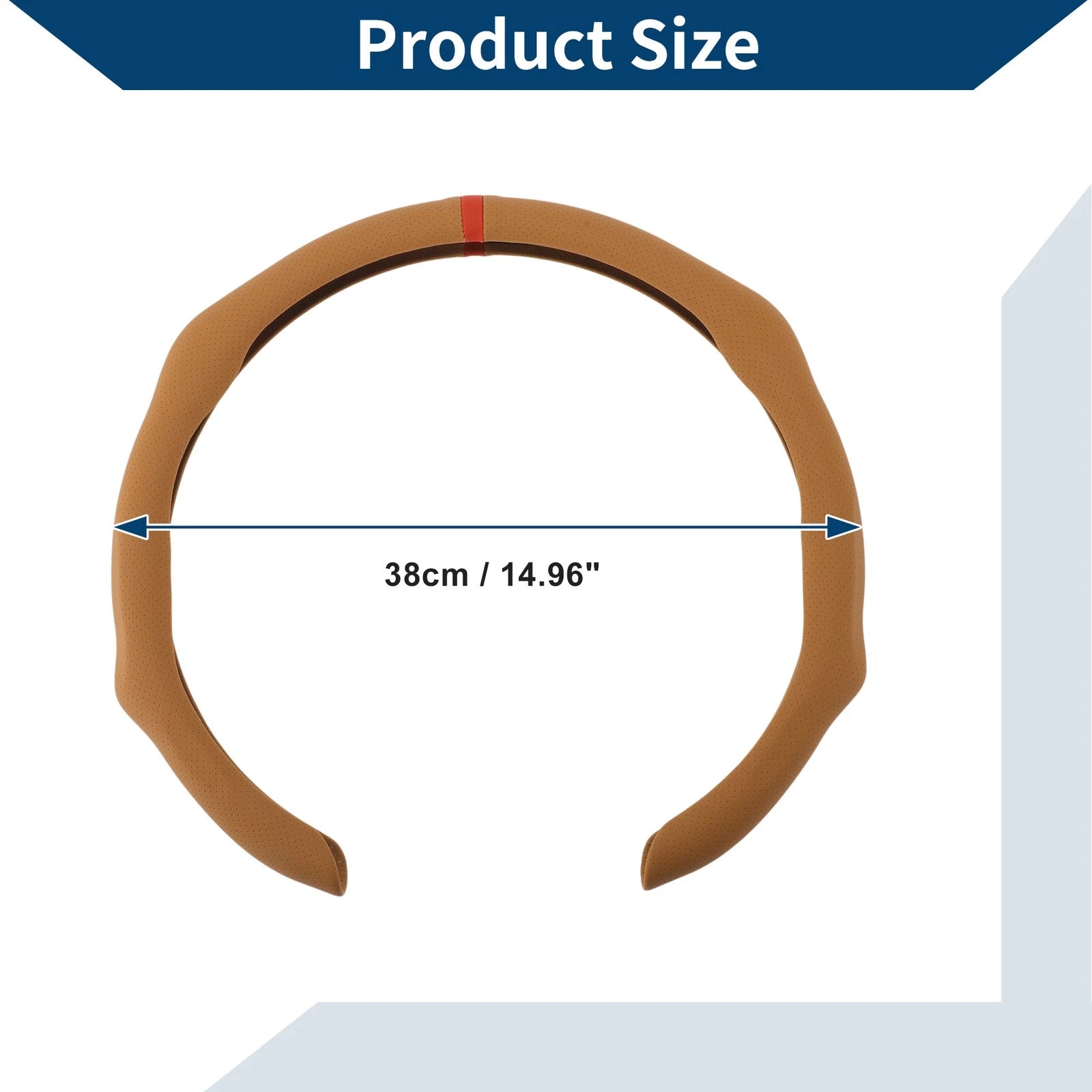 Steering Wheel Cover for ABS Car (14.96", Brown Red)