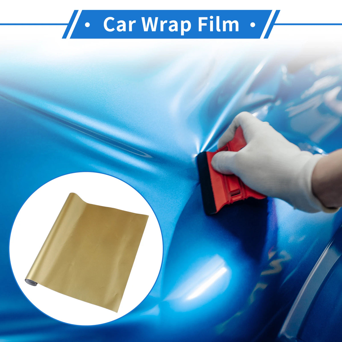 Car Wrap Film 1 ft x 59.84 inch Matte Gold for Universal Use (All Years)