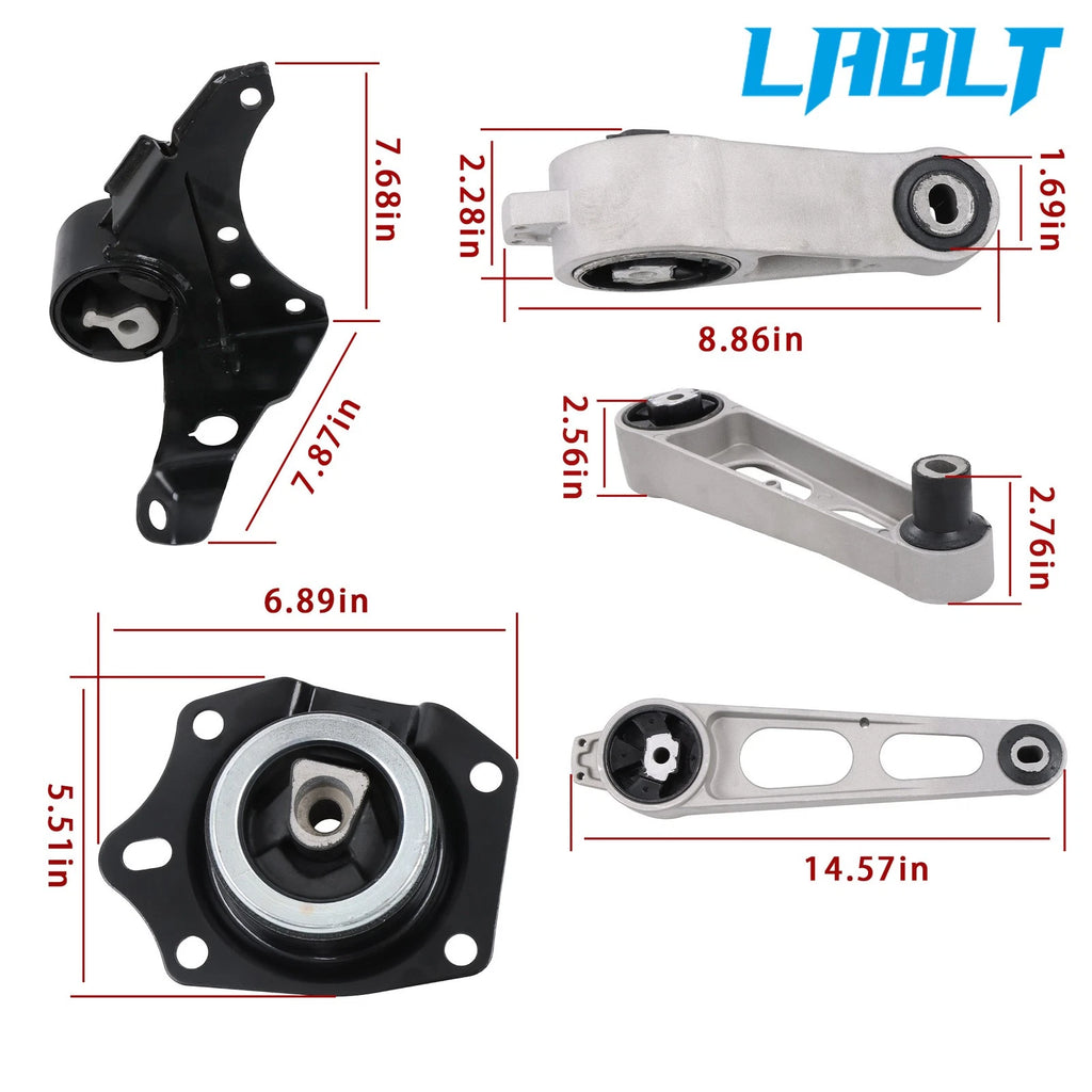 4X Engine Motor & Transmission Mounts for Dodge Neon (2002–2005) L4-2.0L