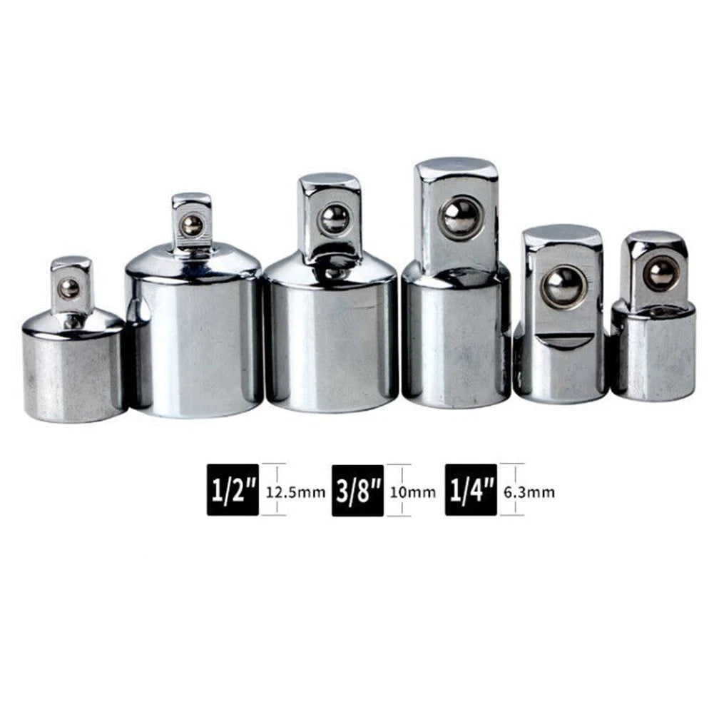 Ratchet Wrench Socket Converter Sleeve Set of 6 for Tool Compatibility