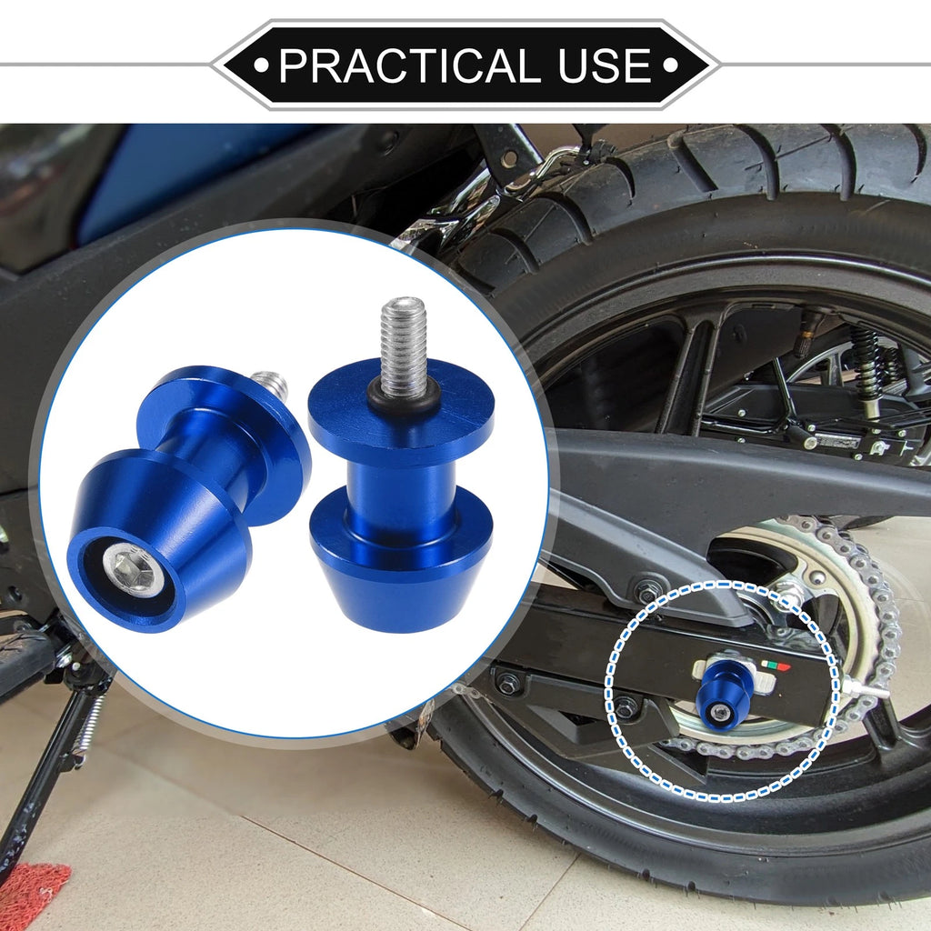 Swingarm Spools CNC 6mm Pair for Motorbike Stand Blue (2010–2024)