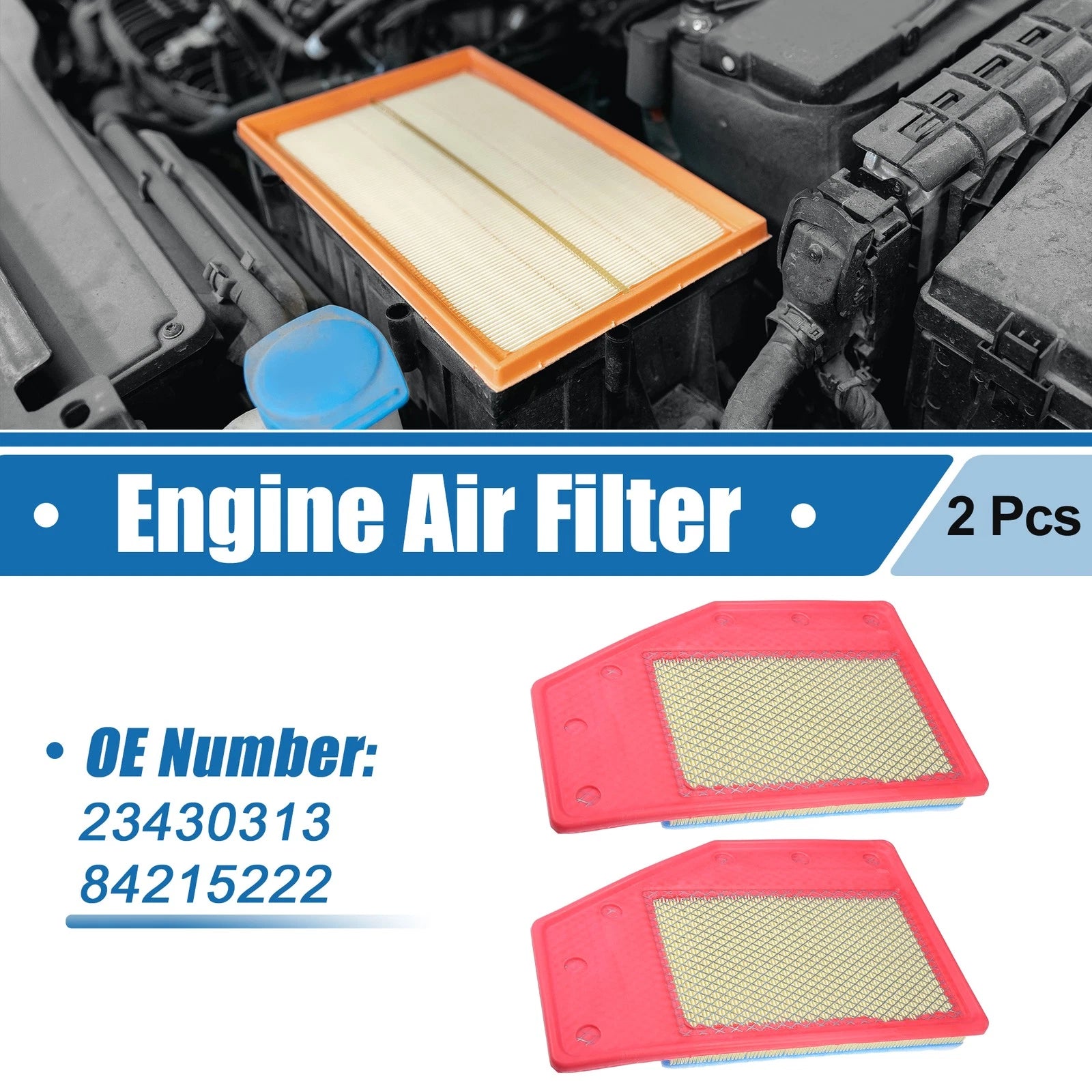 2PCS Engine Air Filter Replacement for Chevrolet Malibu Premier 2.0L (2016–2022)
