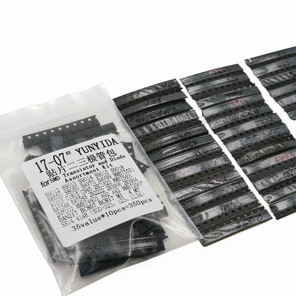 350PCS SMD Transistor and Diode Kit for Audio and Power Use