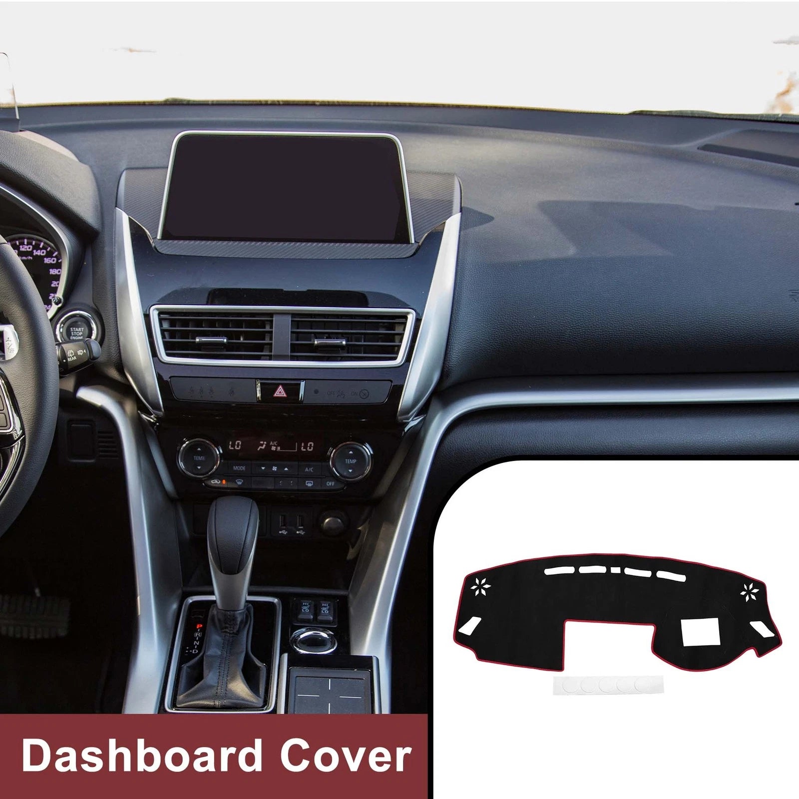 Dash Cover Mat Replacement for Mitsubishi Eclipse Cross 2018–2024 Black Red