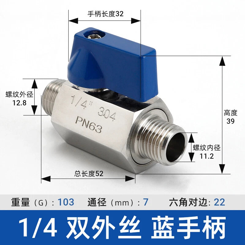 Mini Ball Valve Switch for Various Applications (304 Stainless Steel)