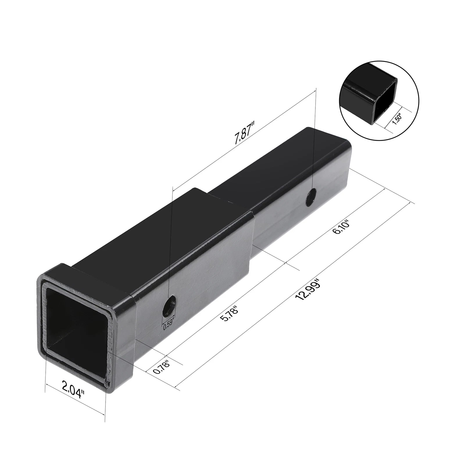 Trailer Hitch Extension for 2" Receiver (4000 lbs Towing)