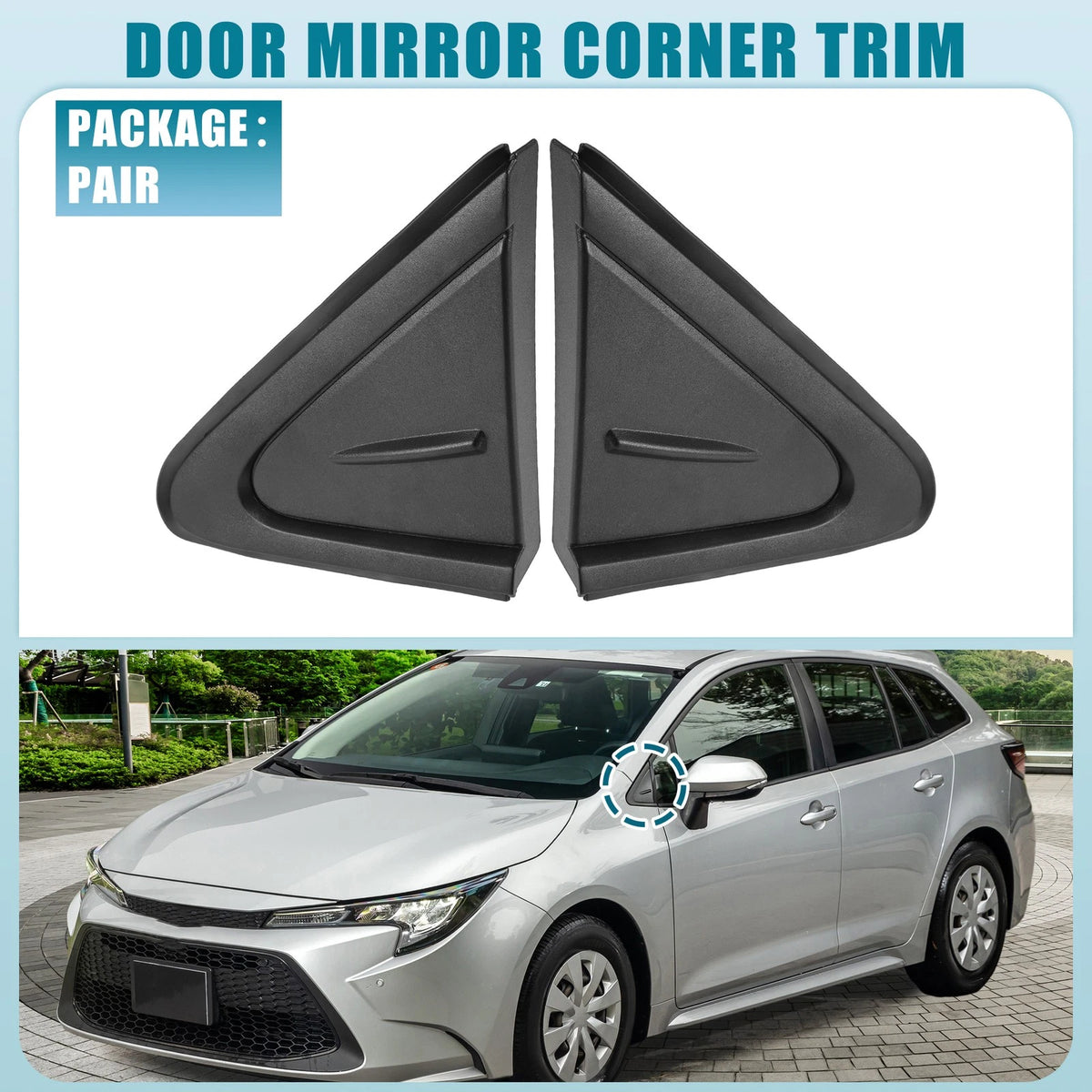 1 Pair Door Mirror Corner for Toyota Corolla (2019–2021)