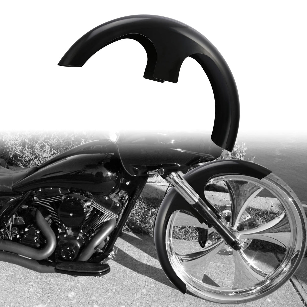 30" Wrapped Steel Front Fender for Harley Electra Glide (2014–2023)