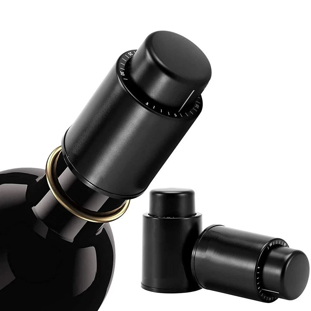 2X Compact Vacuum Wine Stopper for Most Wine Bottles (No Tools Needed)