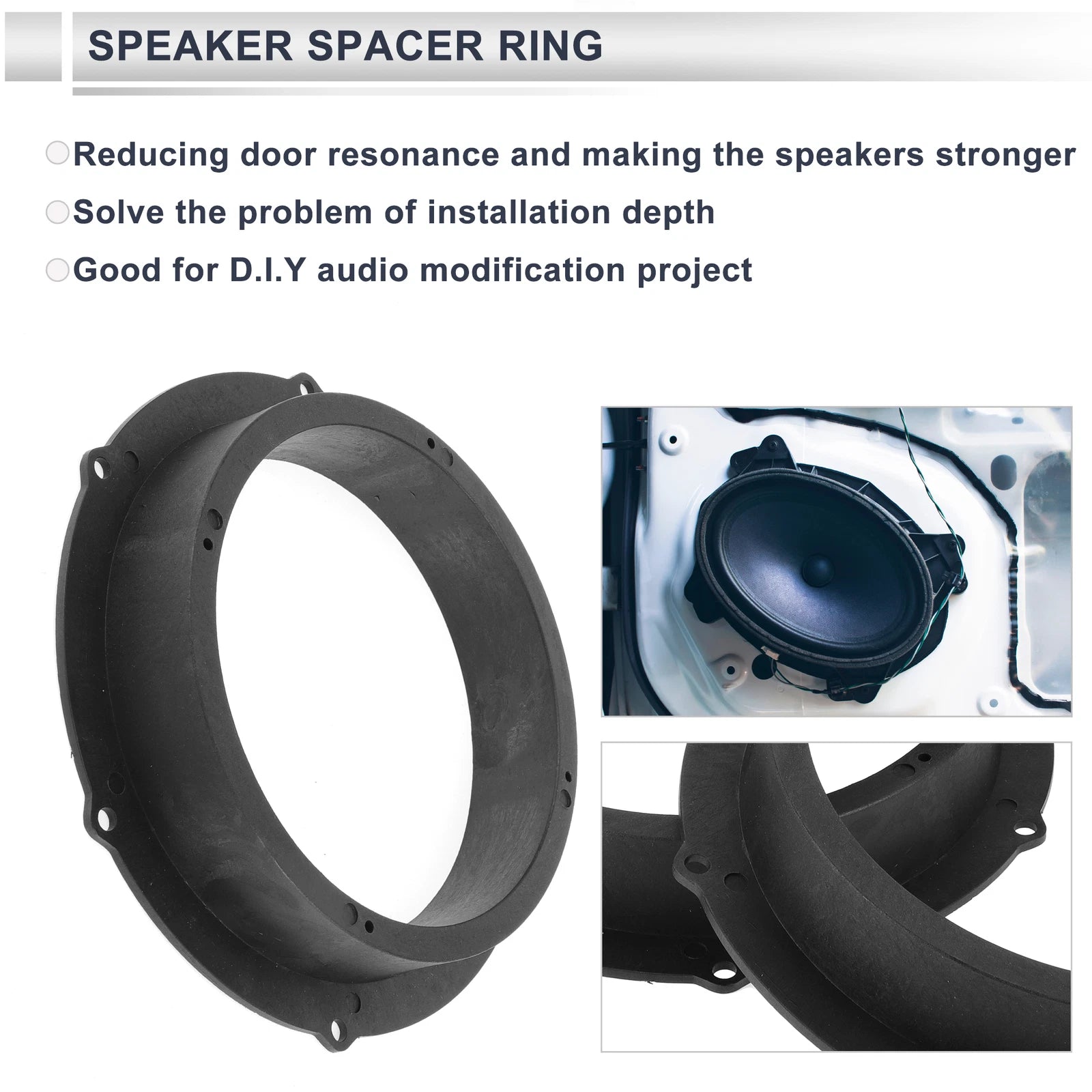 2X Speaker Spacer Ring Adapter for Audi 6.5" Tweeter