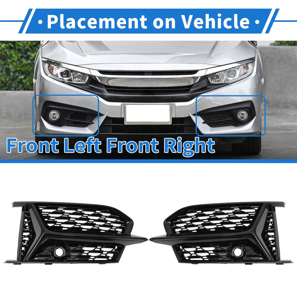 Fog Light Grille Pair Front Left Right Replacement for Audi A6 (2012–2018)