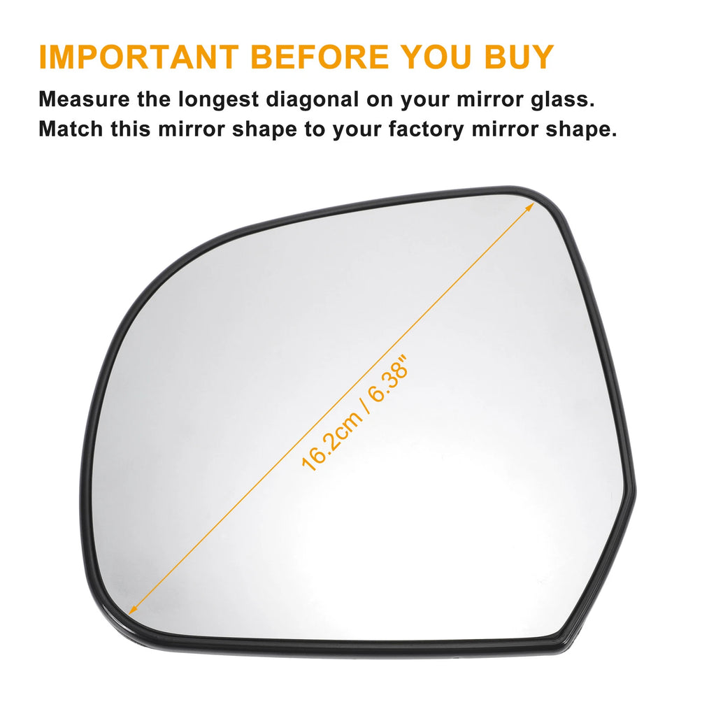 Left Side Heated White Mirror Glass for Dacia Dokker (2012–2020)