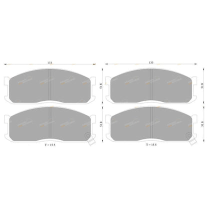 Front Disc Brake Pads Set for Mazda E2500 (1997–1999) RWD Van