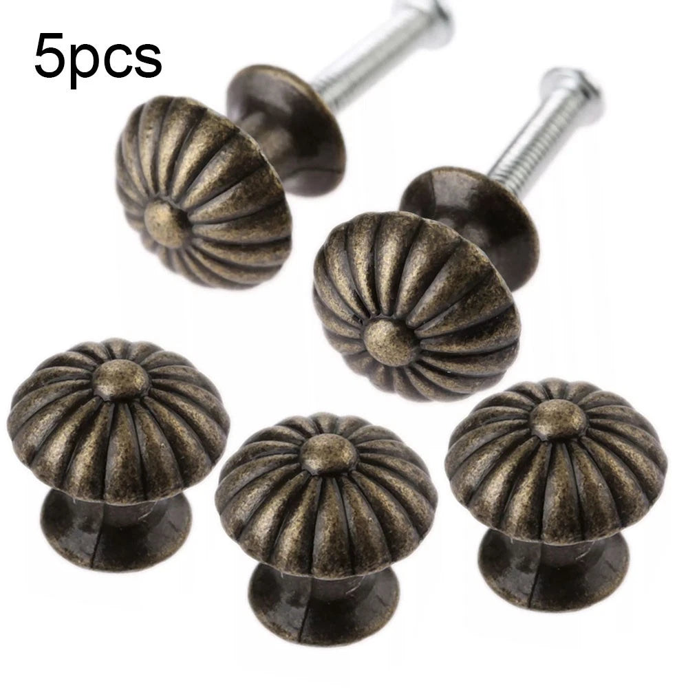 Set of 5 Zinc Alloy Vintage Drawer Pull Knobs for Cabinet