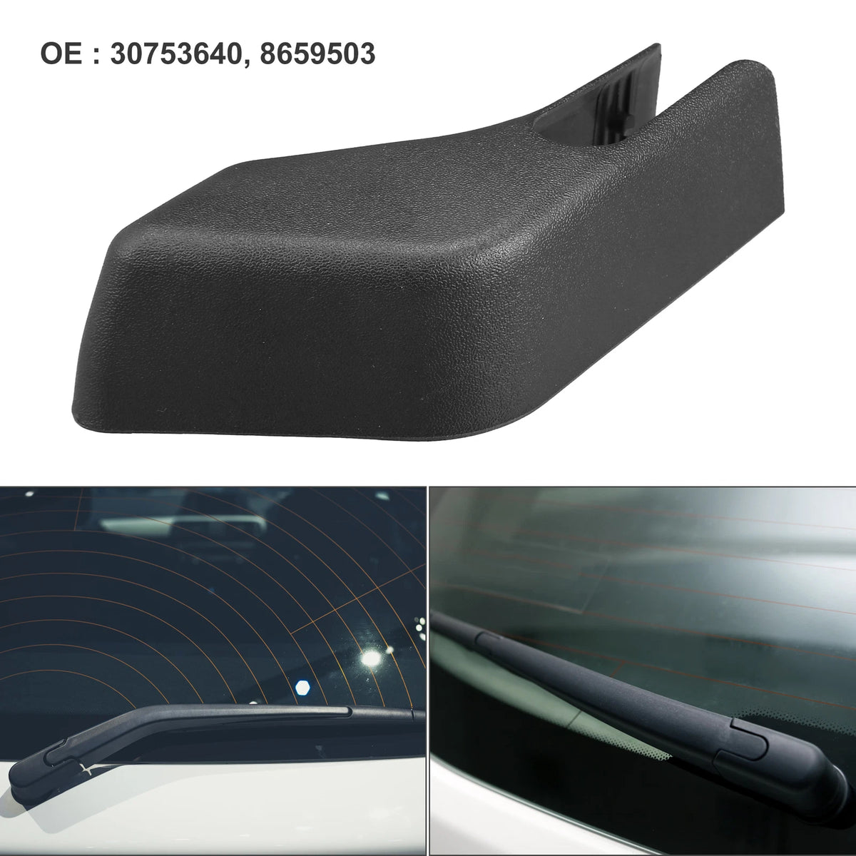 Rear Windshield Wiper Arm Cover Cap 30753640 for Volvo XC90 (2003–2011) Black