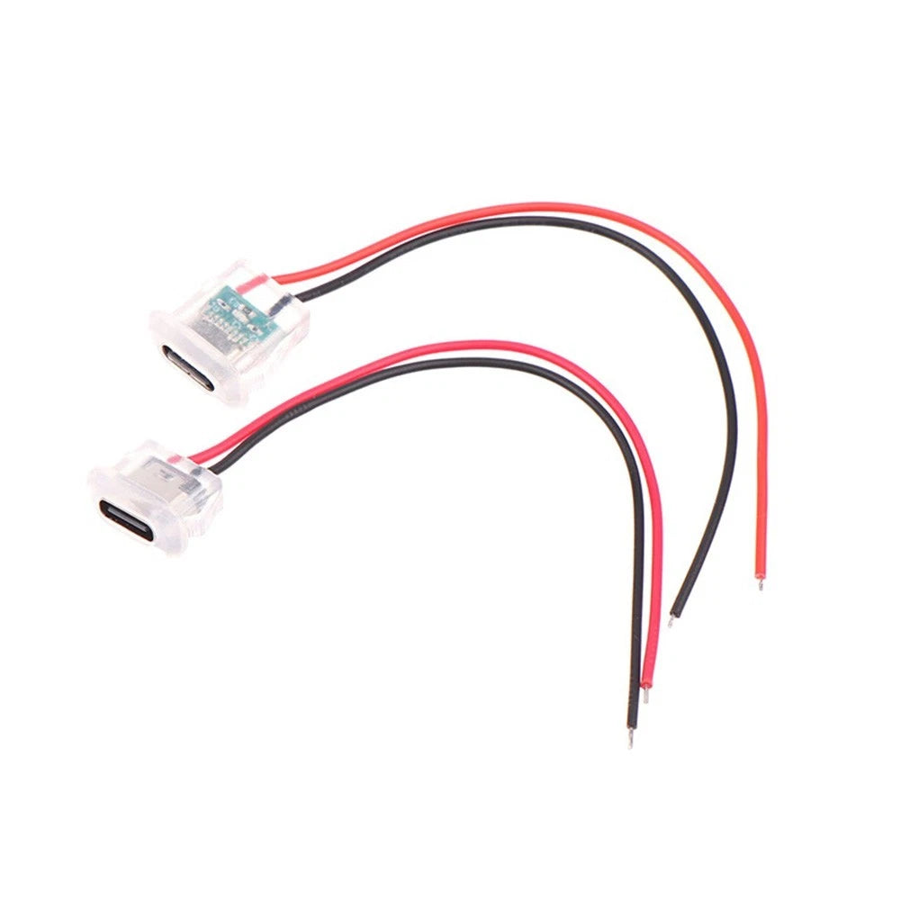 2X Waterproof 2pin Type C Charging Socket with LED Light for