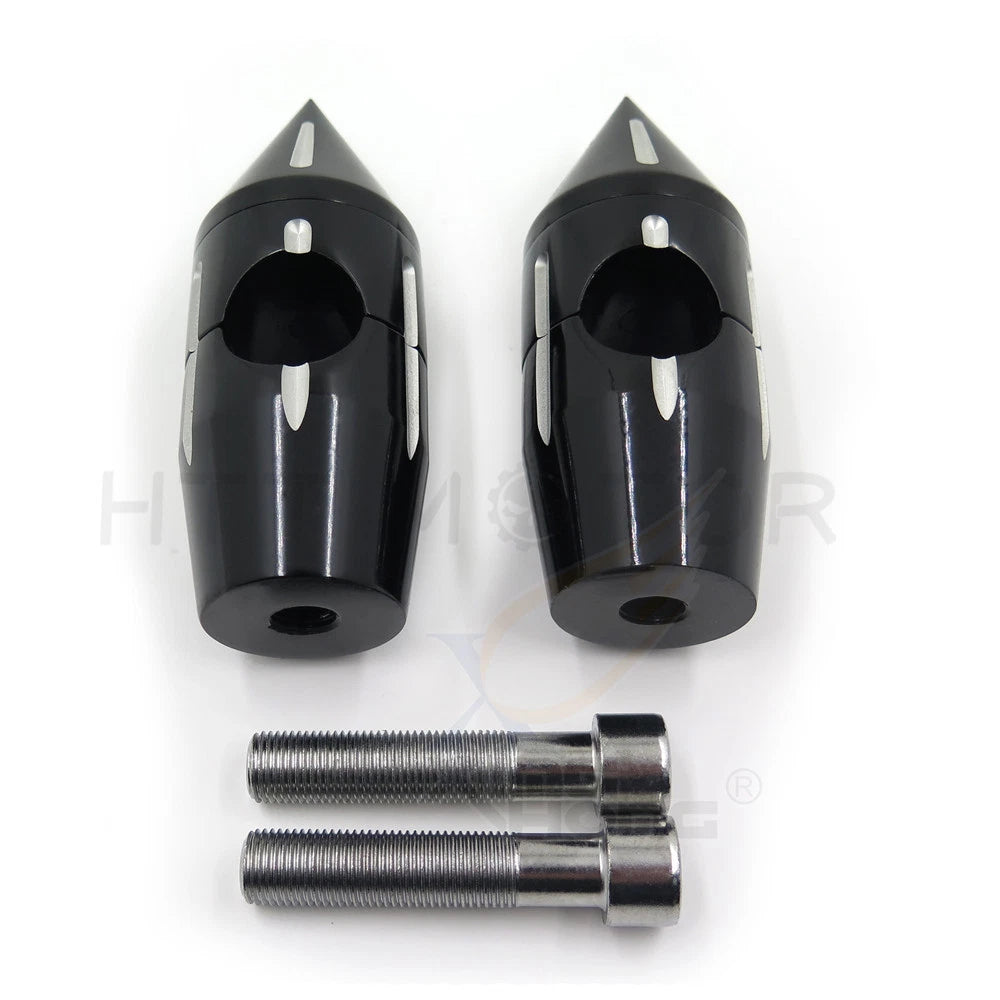 1" Billet Spike Handlebar Risers for Harley Softail Dyna Sportster
