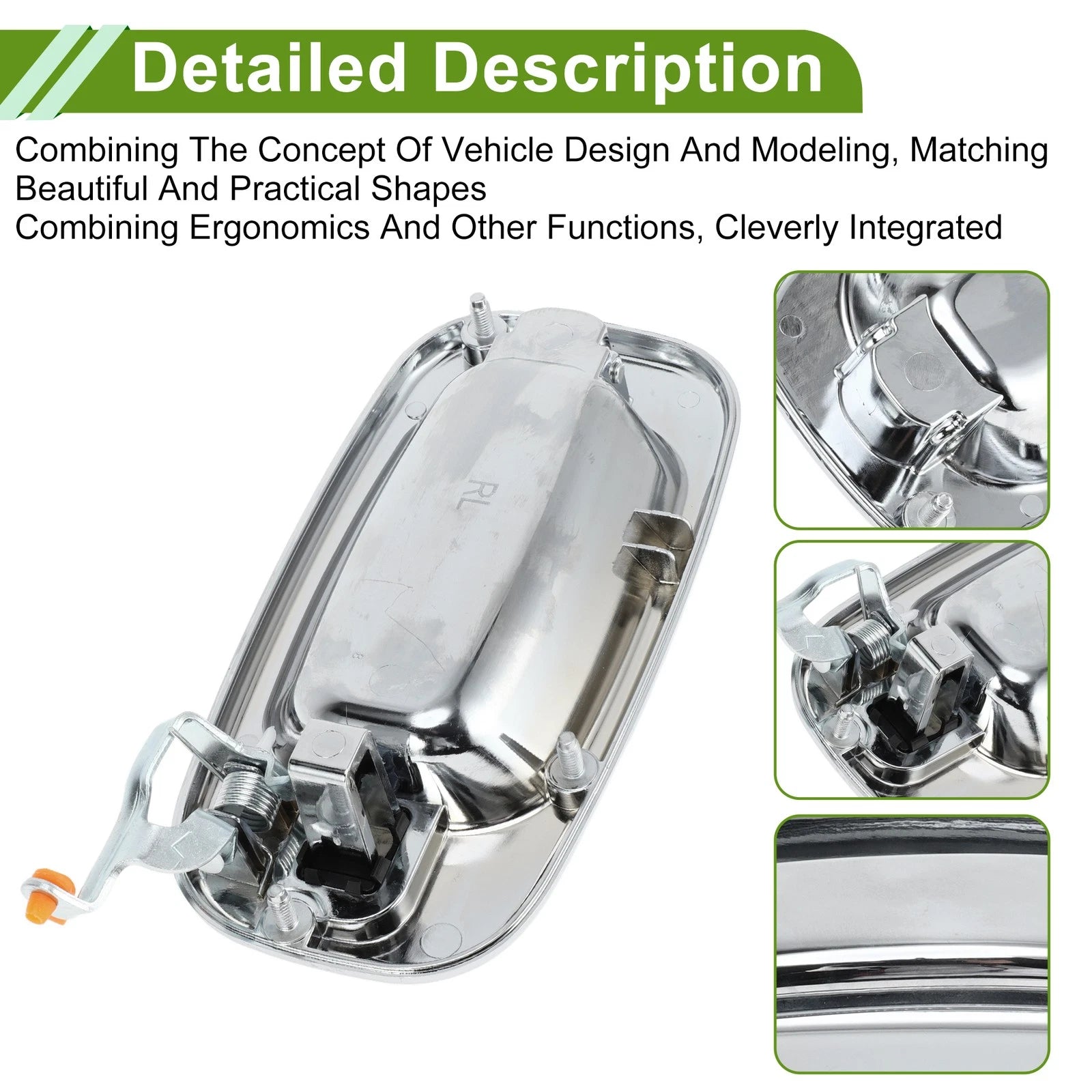 Exterior Door Handle Silver Tone Rear Left Replacement for Chevrolet GMC (2007–2019)