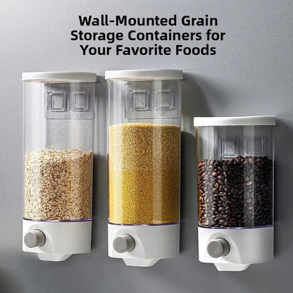 Rice Dispenser Wall Mounted for Dry Food Storage (White Finish)