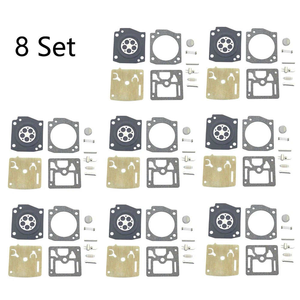 Set of 8 Carburetor Repair Kits for Husqvarna 362 365 371 372 Zama RB-60
