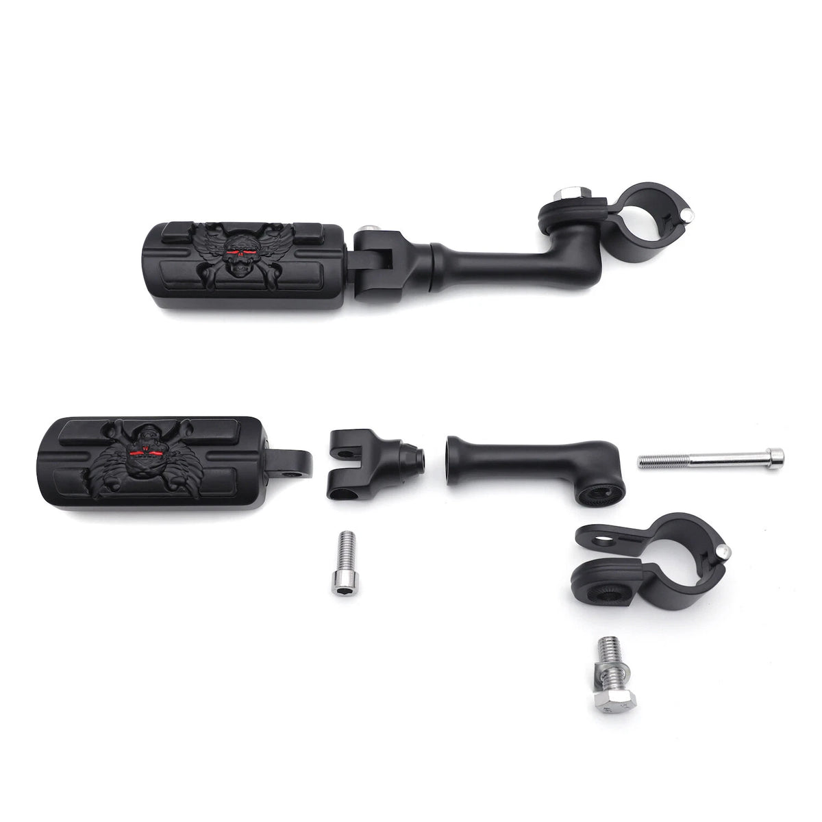 4.5" Pirate Skull Foot Peg Kit for Harley Fat Boy, Street Bob