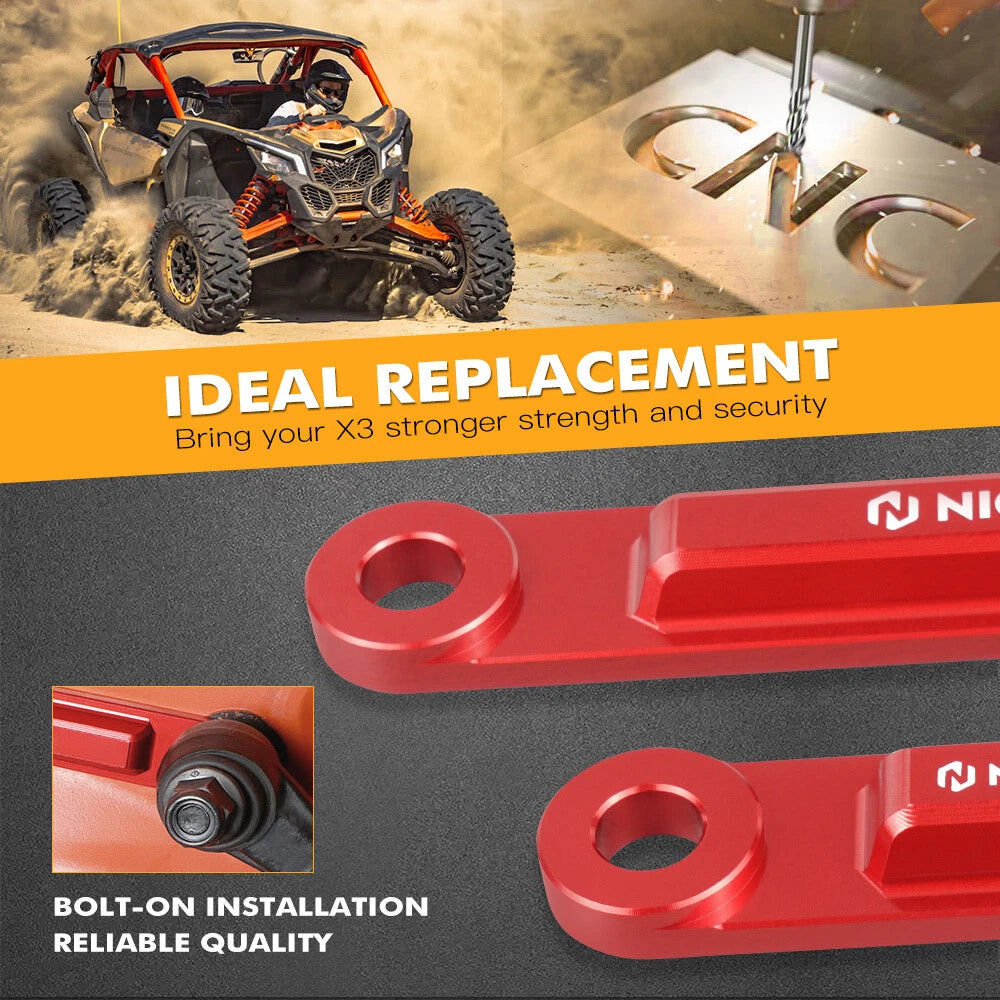 NICECNC Radius Rod Dog Bone Race Plate for Can-Am Maverick X3 Max RR (2017–2023)