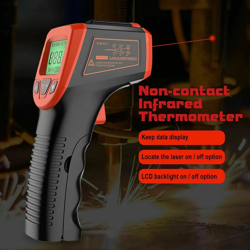 Infrared Thermometer LCD Pyrometer Digital IR for Industrial Use
