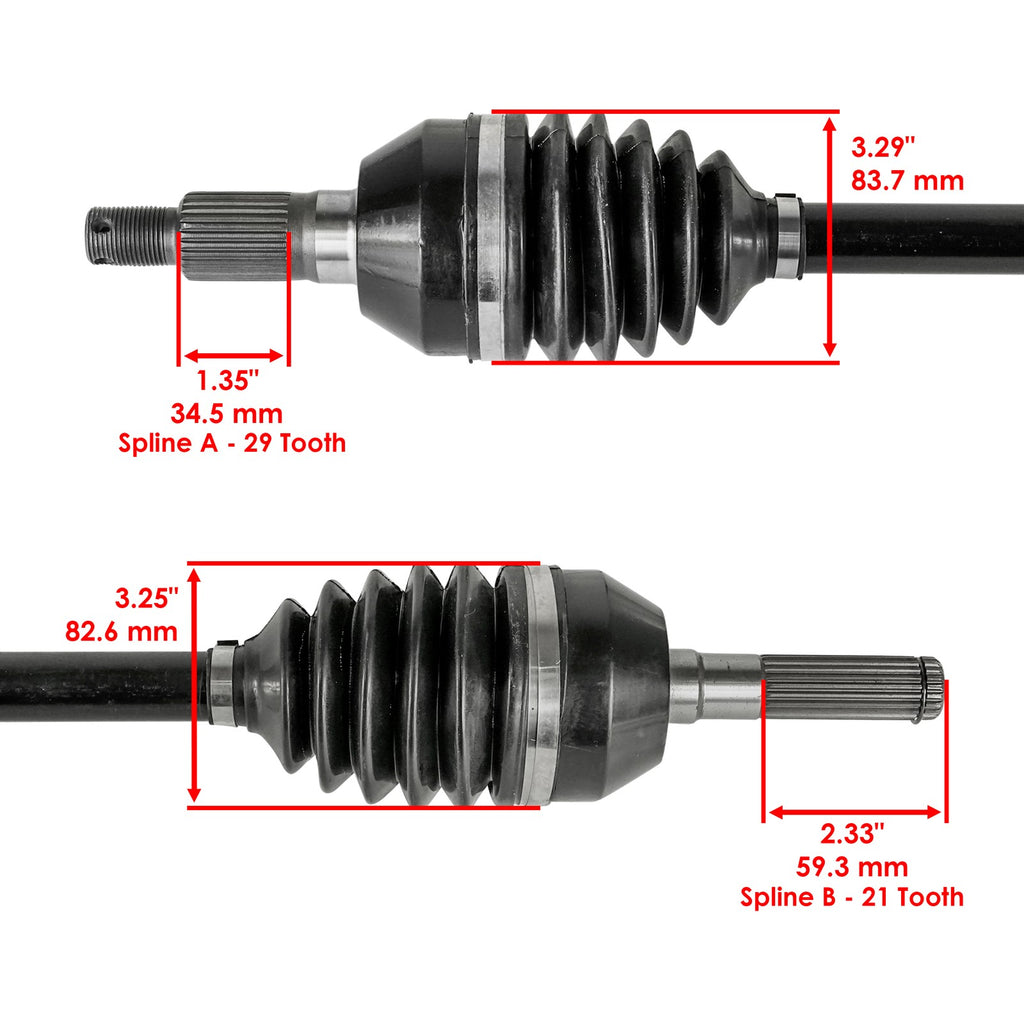 Caltric Front Left CV Axle Replacement for Can-Am Maverick X3 4x4 (2017–2020)