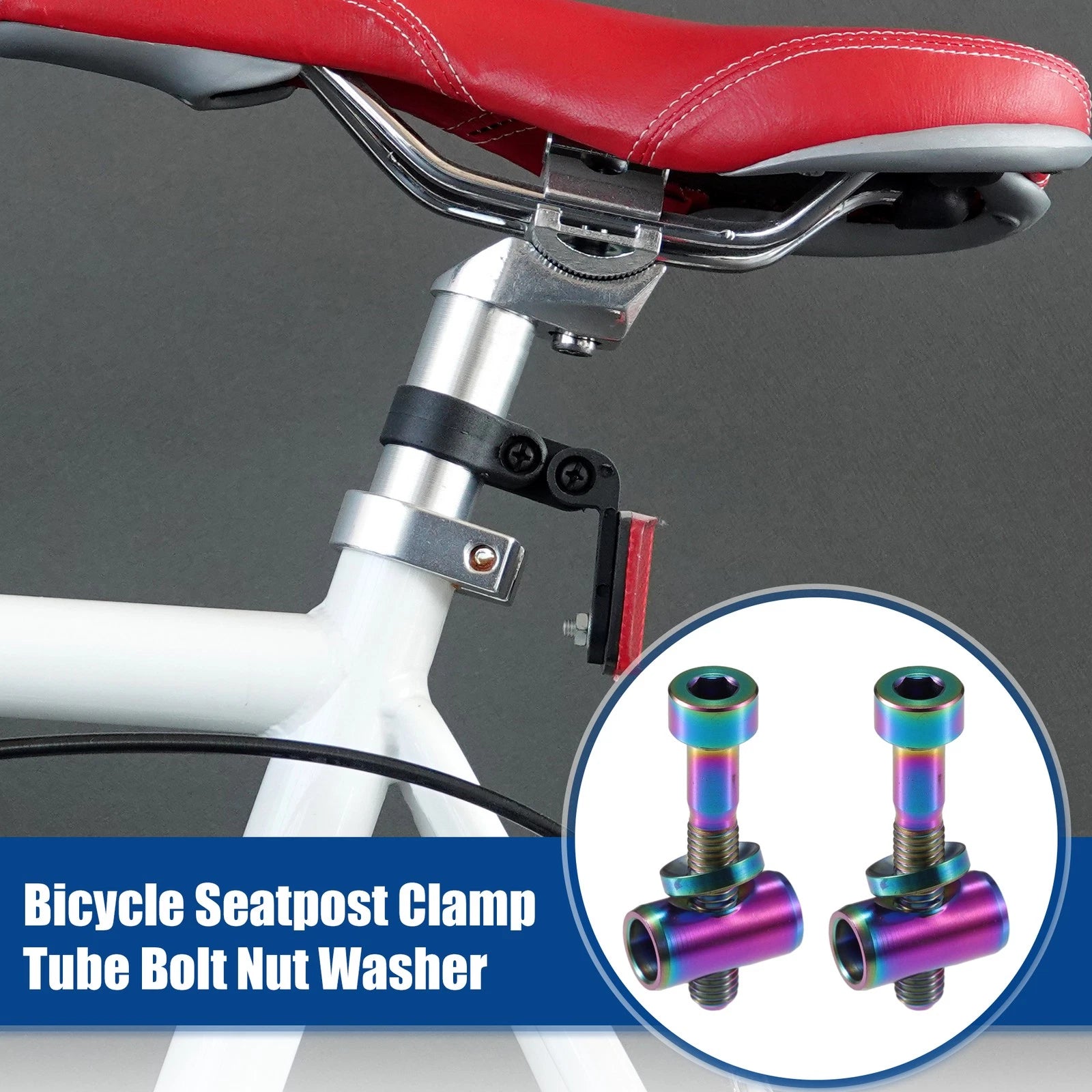 Seatpost Clamp Bolt Nut Washer Kit for M5x30mm Bike Bicycle (Assorted)