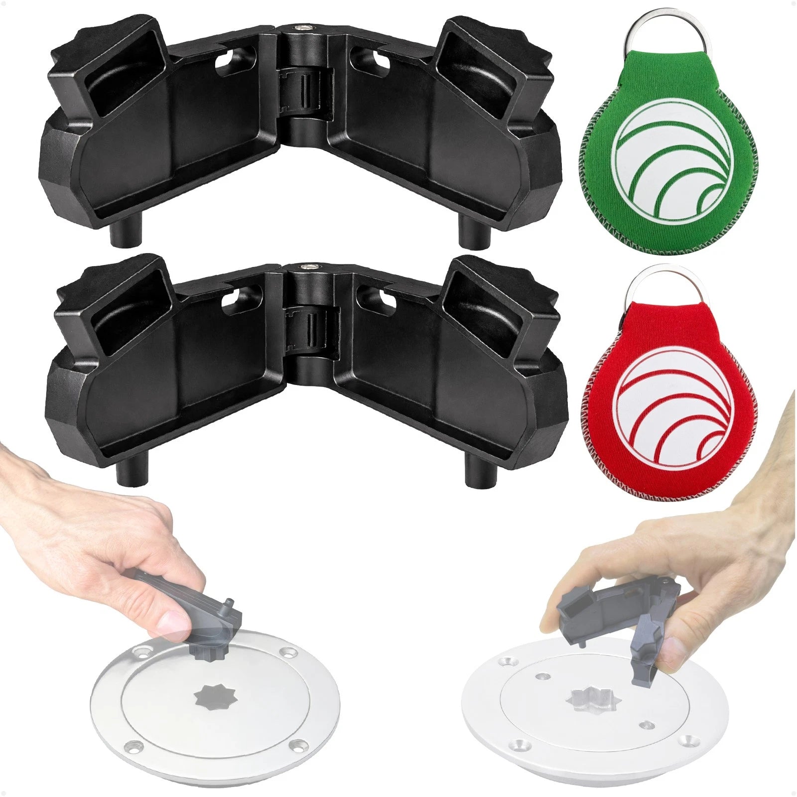 2-Pack Adjustable Deck Plate & Fill Key for Marine Use