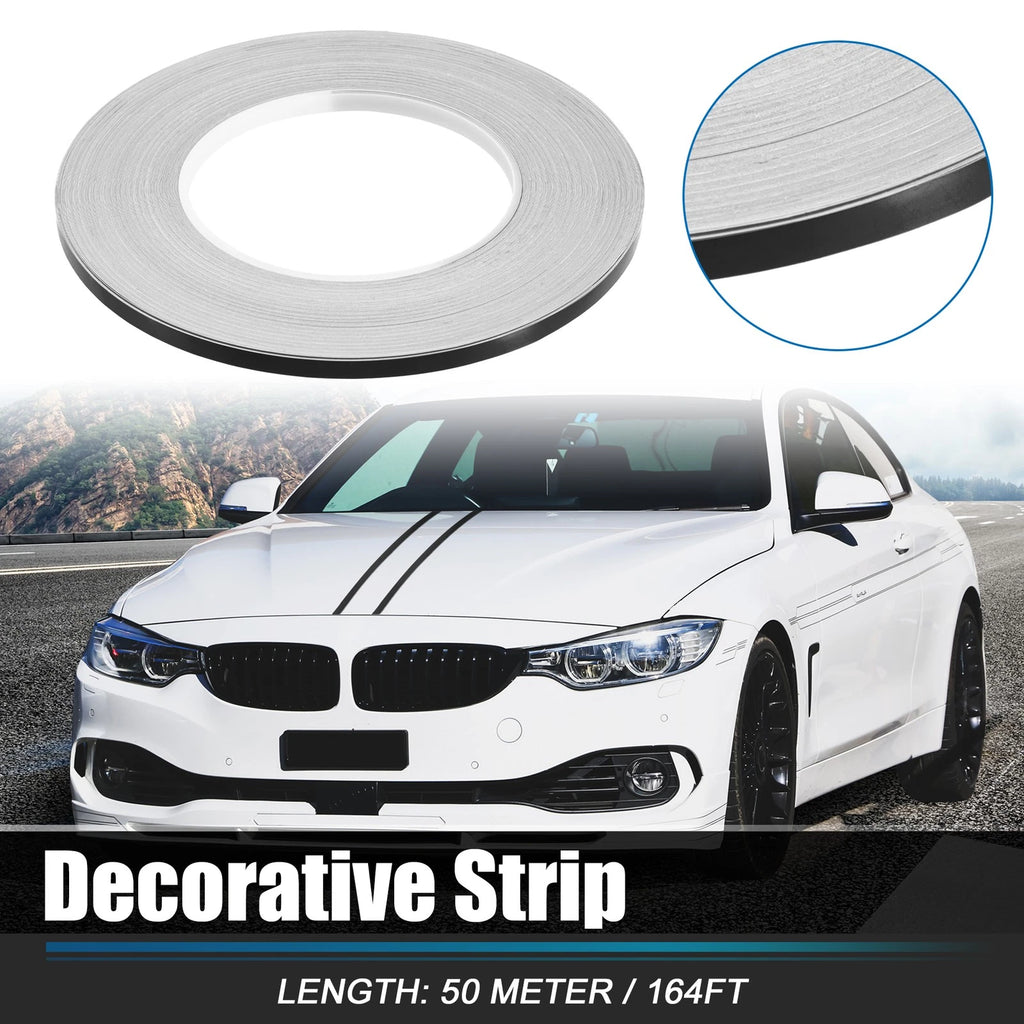 Decorative Waterproof Strips Black Car Motorcycle 0.2 Inch 164 ft Length