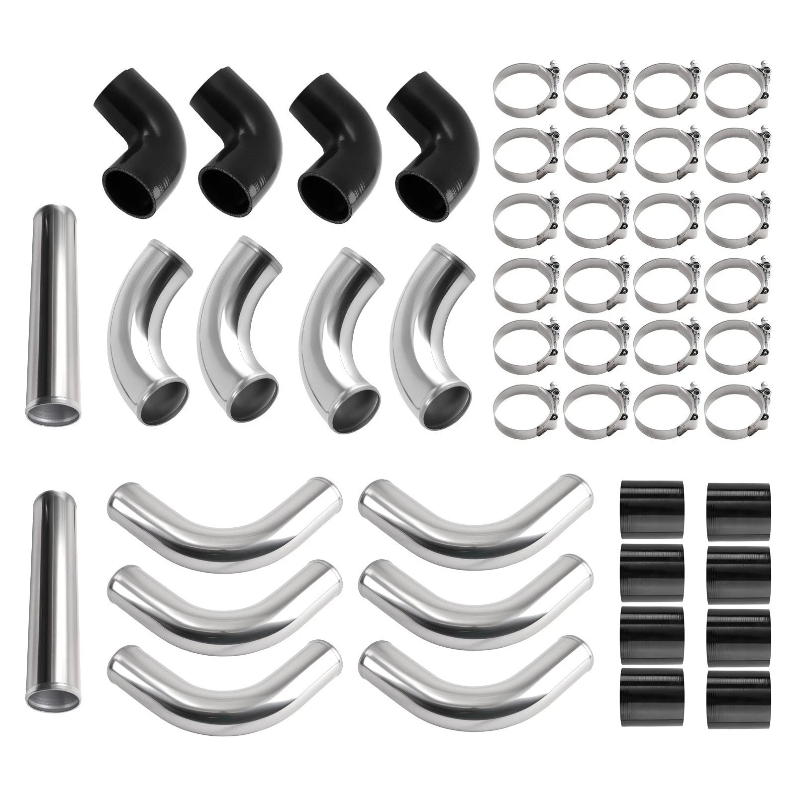 12PCS Intercooler Pipe Piping Kit for Universal (2.5")