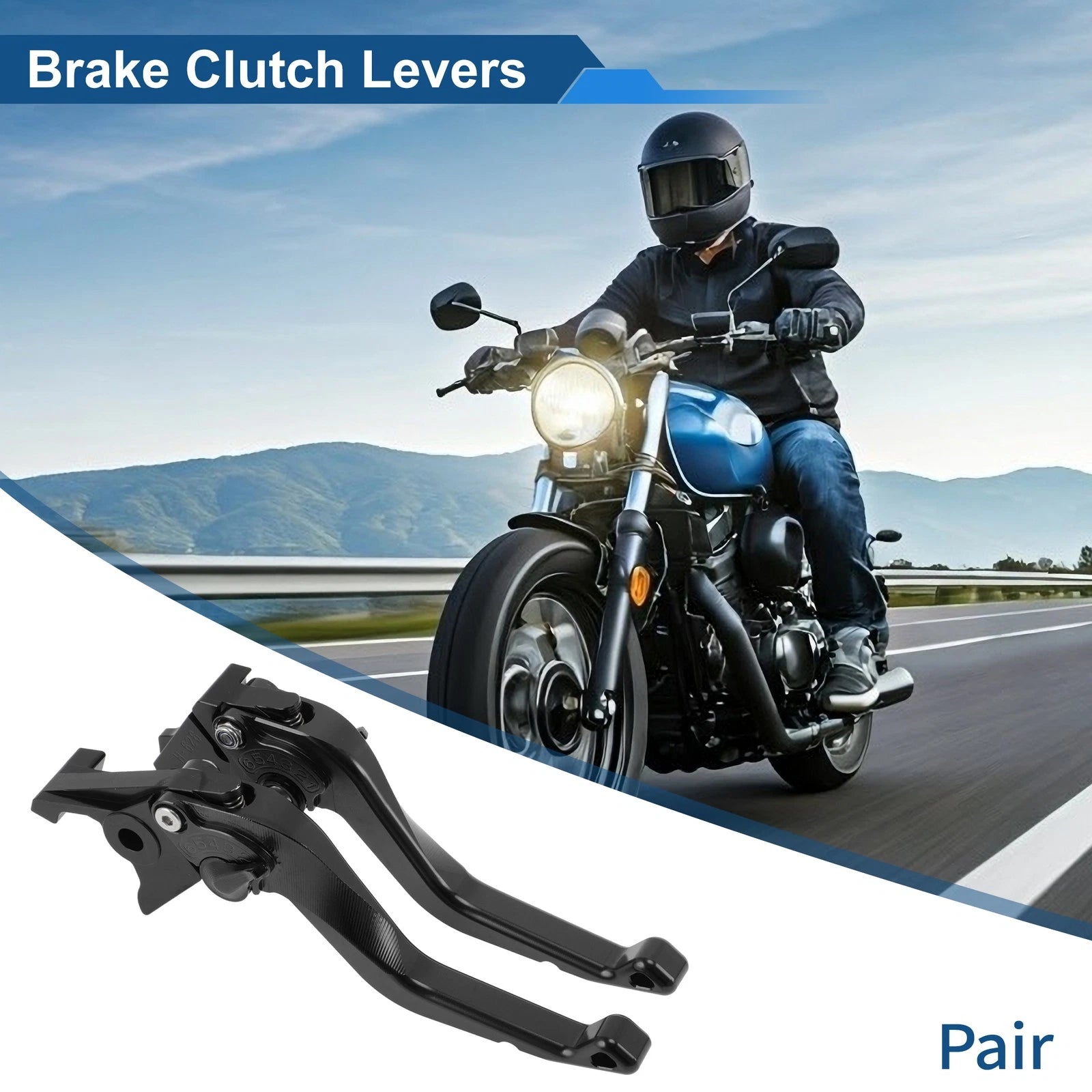 Adjustable Brake Clutch Levers Pair for Honda CB750 (2023–2025) Black