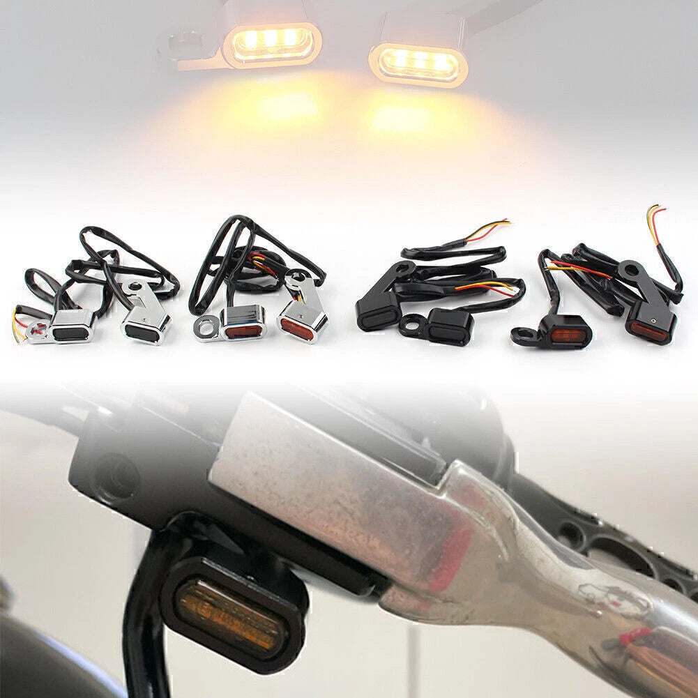 Chrome Amber Mini LED Turn Signal Light for Harley Sportster 883 1200 (2004–2021)