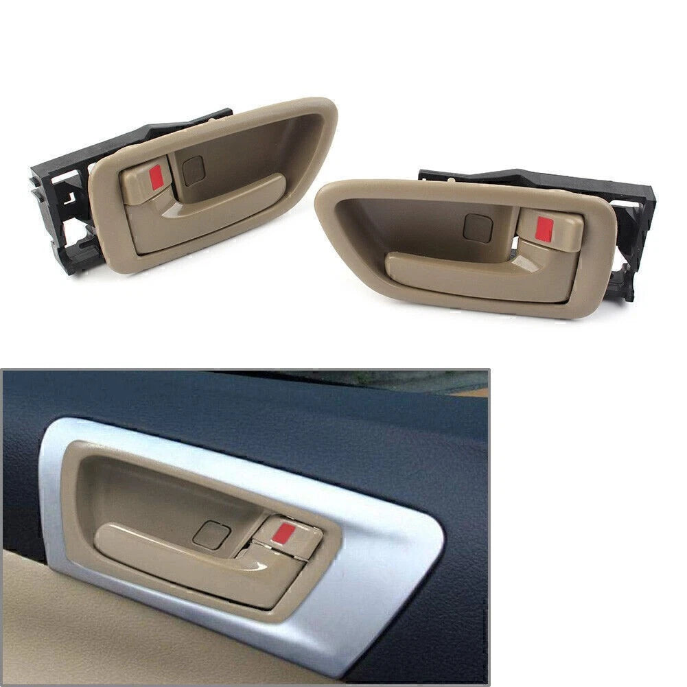 2Pcs Interior Door Handle Gray Stone Chrome Lever Left+Right For Toyota Avalon