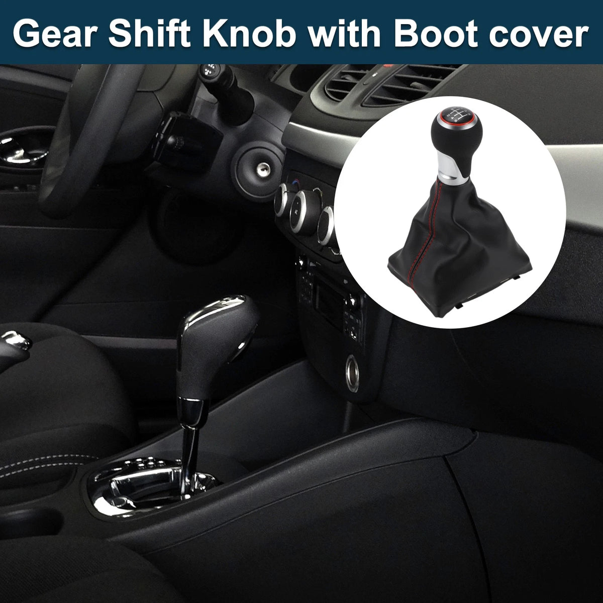 6 Speed Gear Shift Knob with Boot Cover for Audi A5 (2007–2017)