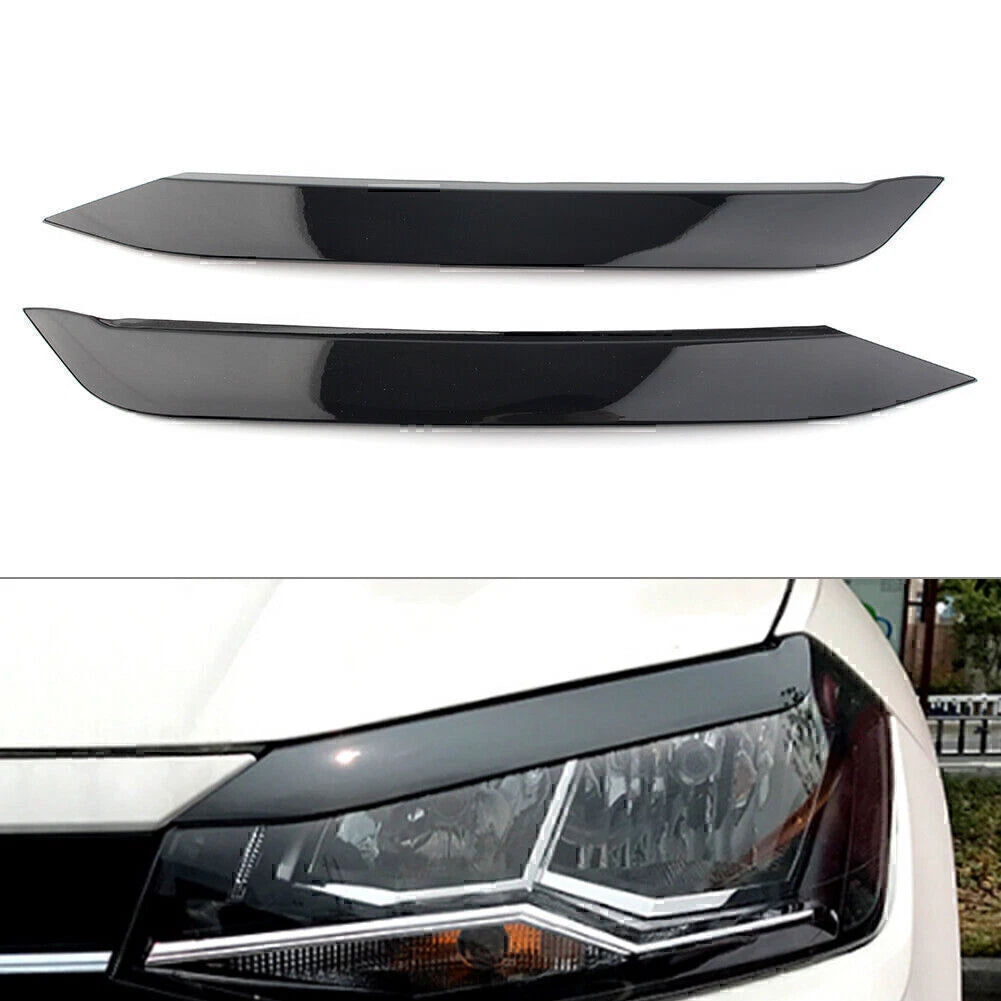 2Pcs Headlight Eyebrow Eyelid Molding Trim Cover for VW Polo (2019–Present)