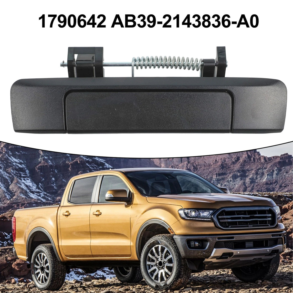 For Ford For Ranger Compatible Tailgate Boot Opening Handle Black ABS Material