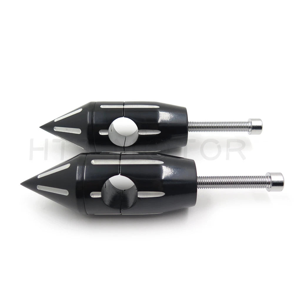 2 1/4" Black Spike Handlebar Risers for Harley Softail Dyna Sportster (Custom)