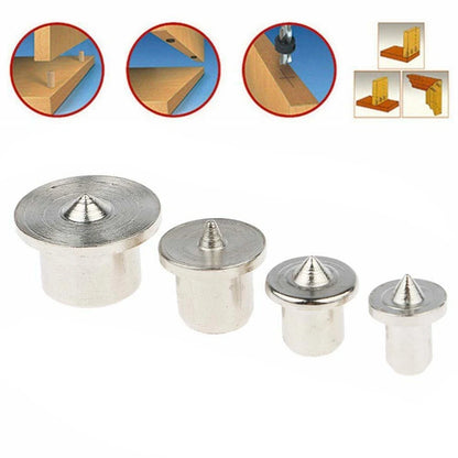 Set of 4 Dowel Drill Center Pins for Woodworking (6mm, 8mm, 10mm, 12mm)