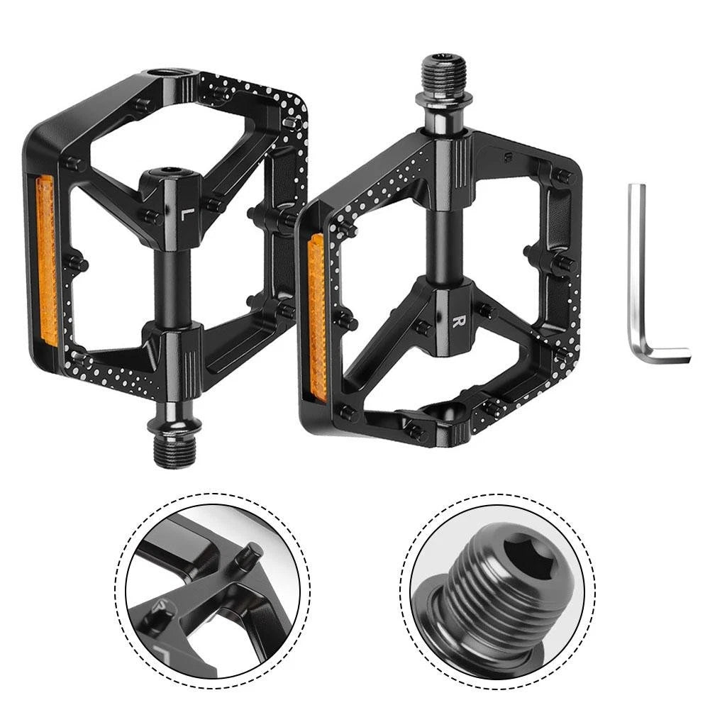 Lightweight Reflective Bike Pedals 916 Inch Non-Slip Design