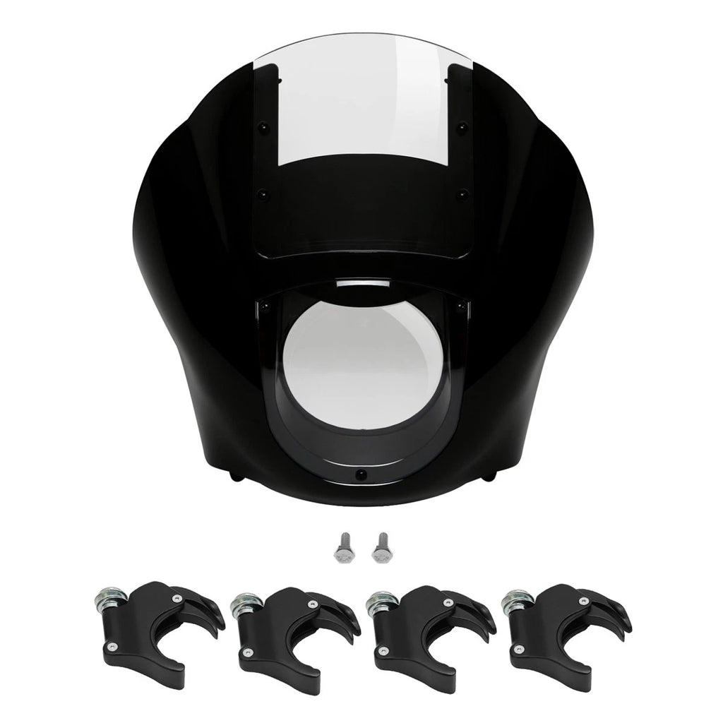 Front Headlight Quarter Fairing 49mm Clamps for Harley Dyna