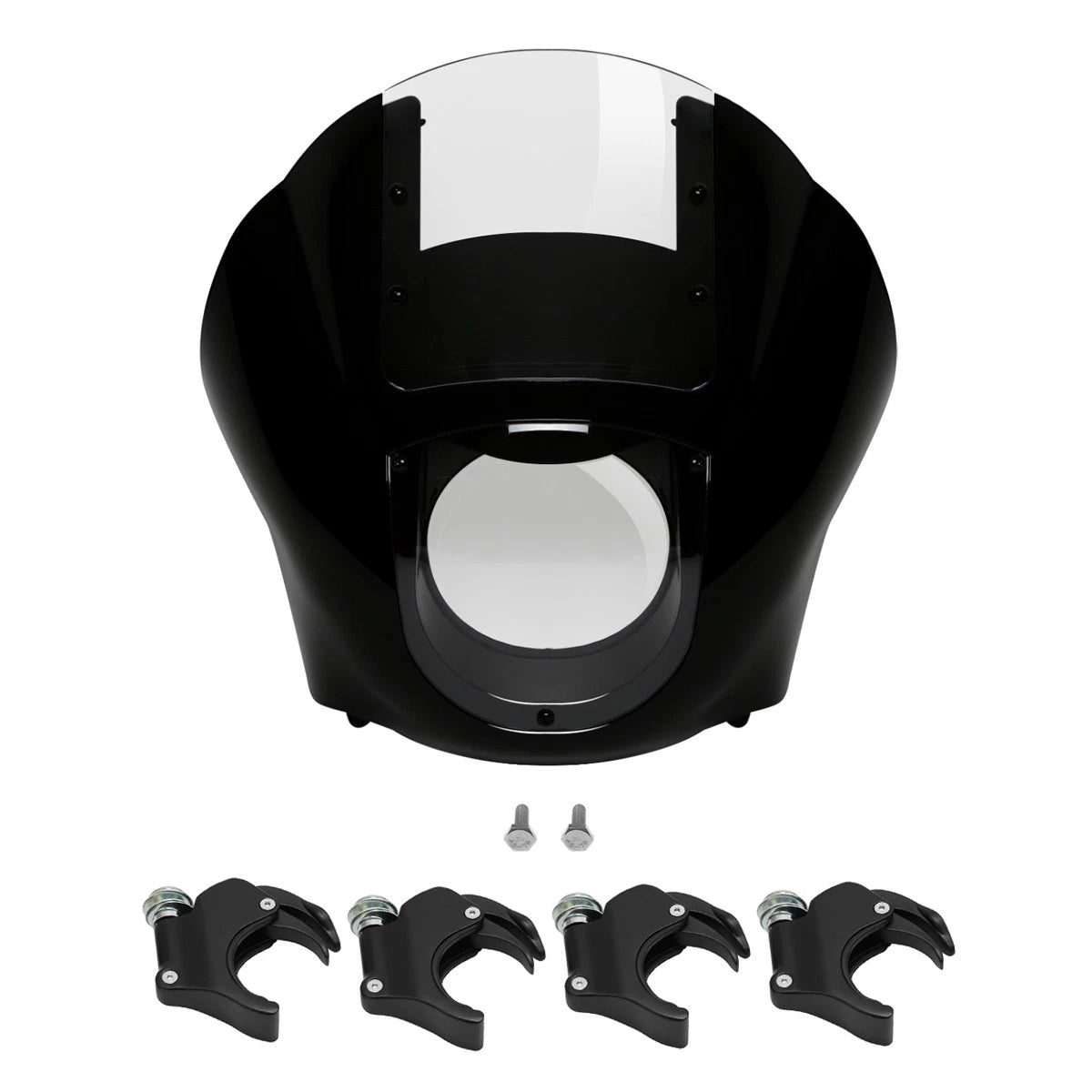 Front Headlight Quarter Fairing 49mm Clamps for Harley Dyna