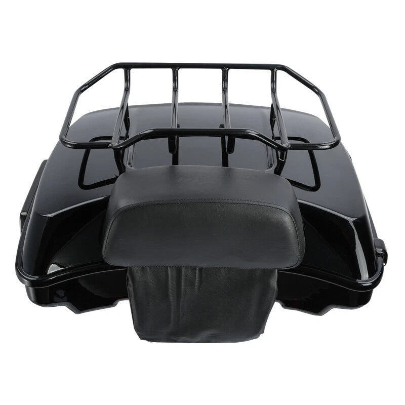 5.5" Black Razor Trunk Backrest Mount Rack for Harley Touring (2014–2026)