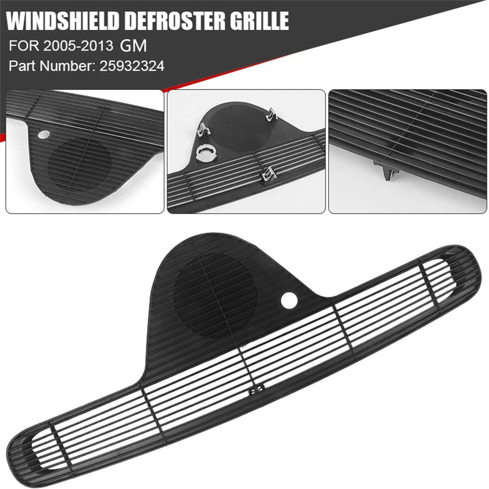 FOR CHEVY 2005-13 CORVETTE BLACK WINDSHIELD DASH DEFROSTER GRILLE VENT 25932324