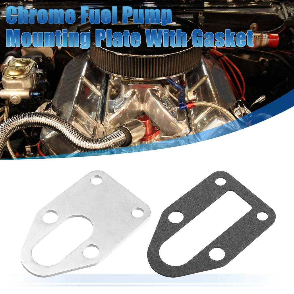 Fuel Pump Mounting Plate with Gasket Replacement for Chevy SBC Engine (1969–1979)