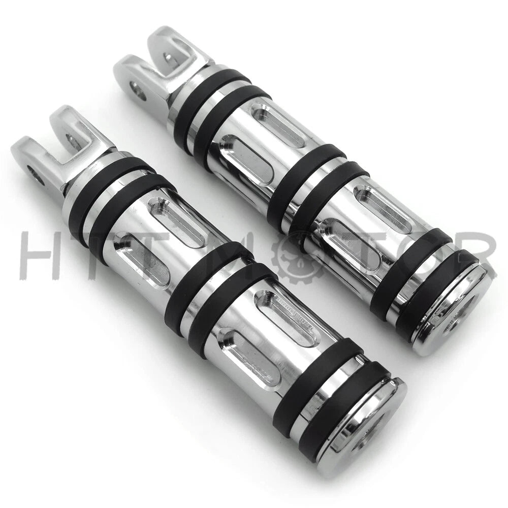Chrome Edge Cut Footpegs for Harley FXBB FXBR FXBRS FXLR (2018–Later)