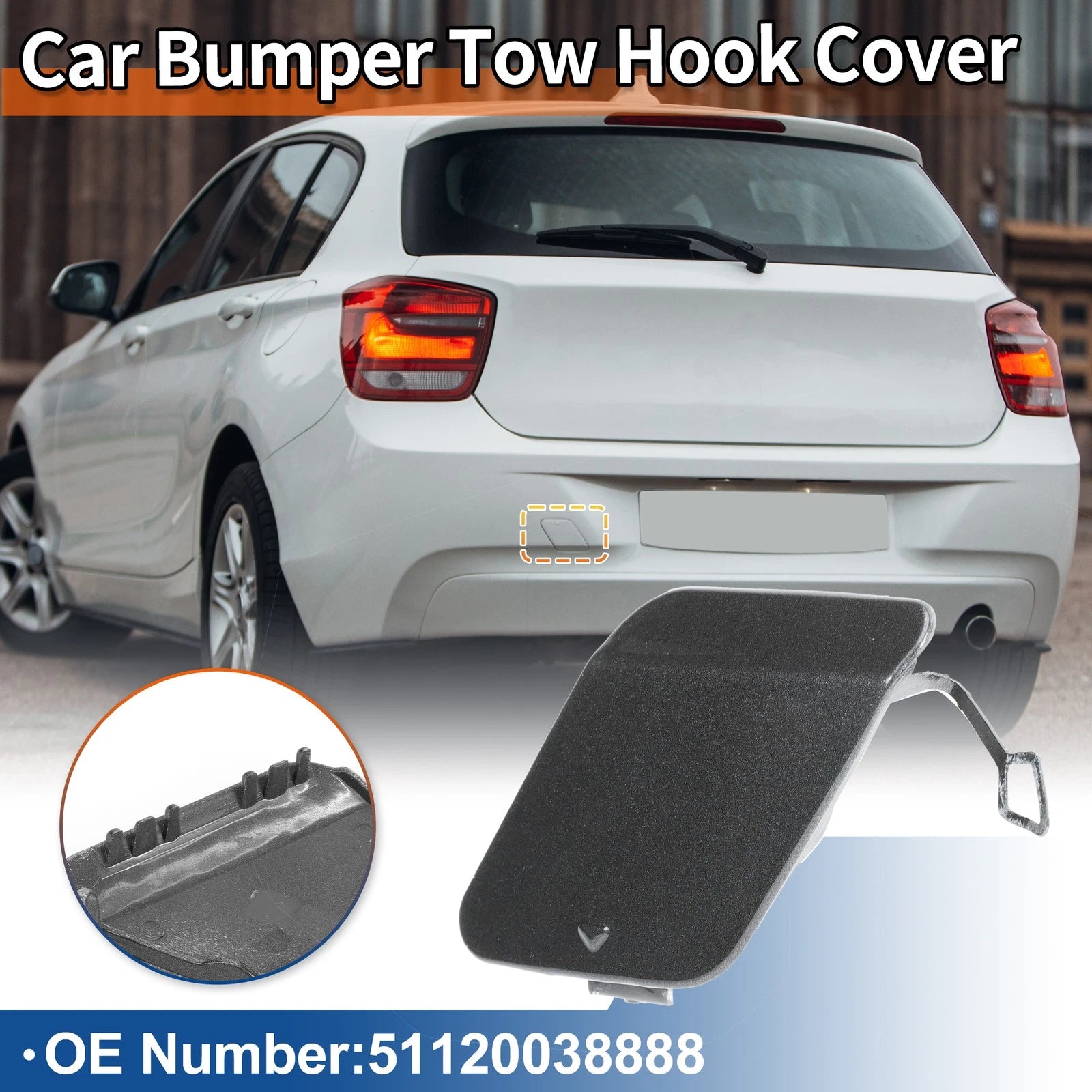Rear Tow Hook Cover Replacement for BMW 1 Series F20 (2011–2019)