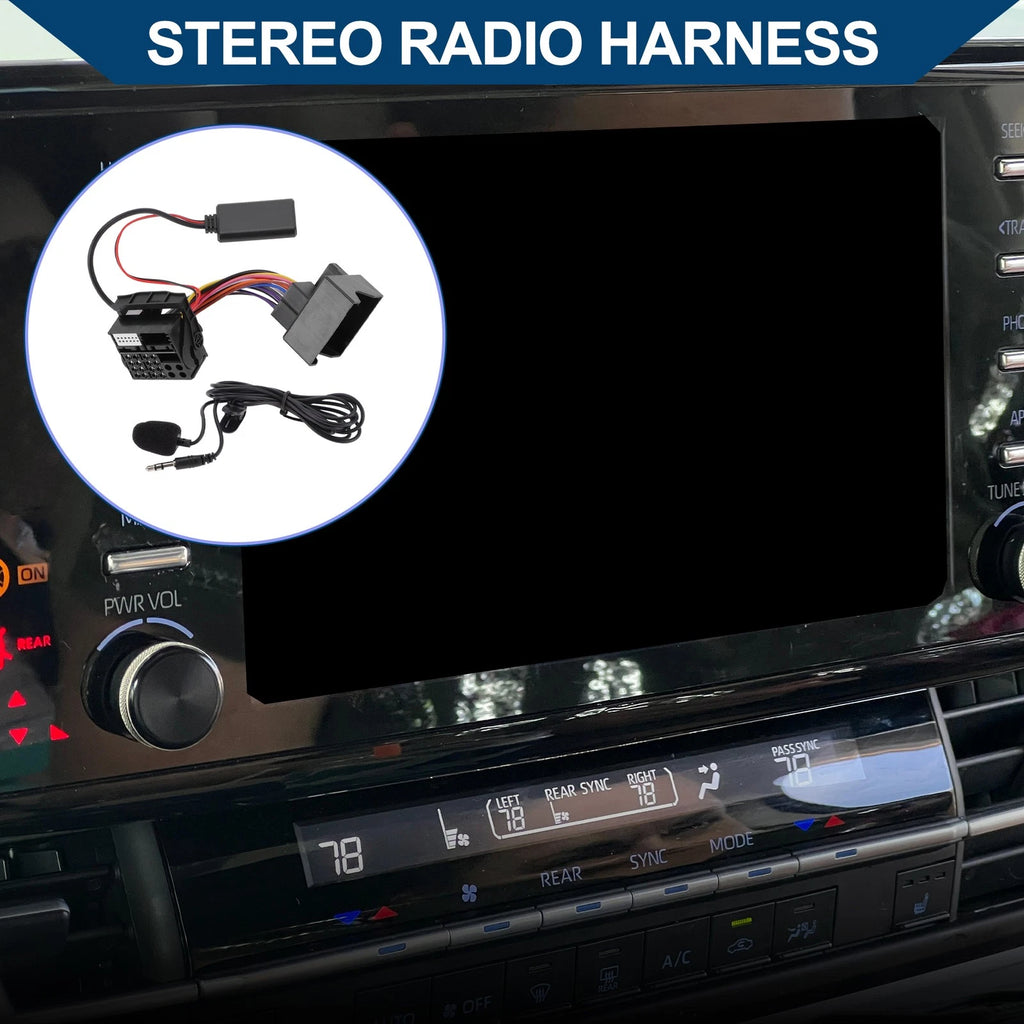 Stereo Radio Harness Replacement for Audi 16 Pin Microphone Handsfree (—)
